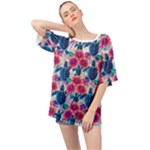 Tropical Flowers Turtles CBDOilPrincess Edf1ea6f-2cc5-4f0b-a5cc-9c146c7d79e4 Oversized Chiffon Top