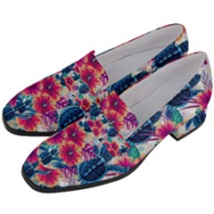 Women s Chunky Heel Loafers 