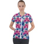 Tropical Flowers Turtles CBDOilPrincess Edf1ea6f-2cc5-4f0b-a5cc-9c146c7d79e4 Short Sleeve Zip Up Jacket