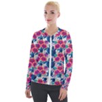 Tropical Flowers Turtles CBDOilPrincess Edf1ea6f-2cc5-4f0b-a5cc-9c146c7d79e4 Velvet Zip Up Jacket