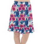 Tropical Flowers Turtles CBDOilPrincess Edf1ea6f-2cc5-4f0b-a5cc-9c146c7d79e4 Fishtail Chiffon Skirt