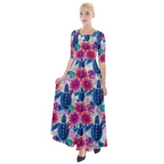 Half Sleeves Maxi Dress 