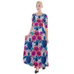 Tropical Flowers Turtles CBDOilPrincess Edf1ea6f-2cc5-4f0b-a5cc-9c146c7d79e4 Half Sleeves Maxi Dress