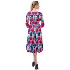 Ruffle End Midi Chiffon Dress 