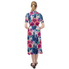 Keyhole Neckline Chiffon Dress 