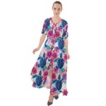 Tropical Flowers Turtles CBDOilPrincess Edf1ea6f-2cc5-4f0b-a5cc-9c146c7d79e4 Waist Tie Boho Maxi Dress