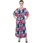 Tropical Flowers Turtles CBDOilPrincess Edf1ea6f-2cc5-4f0b-a5cc-9c146c7d79e4 V-Neck Boho Style Maxi Dress