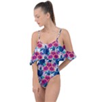 Tropical Flowers Turtles CBDOilPrincess Edf1ea6f-2cc5-4f0b-a5cc-9c146c7d79e4 Drape Piece Swimsuit