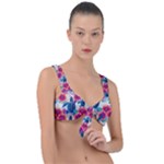 Tropical Flowers Turtles CBDOilPrincess Edf1ea6f-2cc5-4f0b-a5cc-9c146c7d79e4 Front Tie Bikini Top