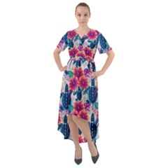 Front Wrap High Low Dress 