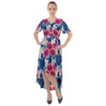 Tropical Flowers Turtles CBDOilPrincess Edf1ea6f-2cc5-4f0b-a5cc-9c146c7d79e4 Front Wrap High Low Dress