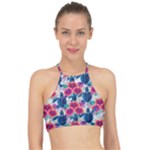 Tropical Flowers Turtles CBDOilPrincess Edf1ea6f-2cc5-4f0b-a5cc-9c146c7d79e4 Racer Front Bikini Top