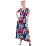 Tropical Flowers Turtles CBDOilPrincess Edf1ea6f-2cc5-4f0b-a5cc-9c146c7d79e4 Button Up Short Sleeve Maxi Dress