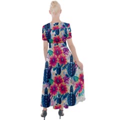 Button Up Short Sleeve Maxi Dress 