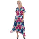 Tropical Flowers Turtles CBDOilPrincess Edf1ea6f-2cc5-4f0b-a5cc-9c146c7d79e4 Cross Front Sharkbite Hem Maxi Dress