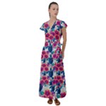 Tropical Flowers Turtles CBDOilPrincess Edf1ea6f-2cc5-4f0b-a5cc-9c146c7d79e4 Flutter Sleeve Maxi Dress