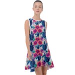 Tropical Flowers Turtles CBDOilPrincess Edf1ea6f-2cc5-4f0b-a5cc-9c146c7d79e4 Frill Swing Dress