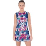 Tropical Flowers Turtles CBDOilPrincess Edf1ea6f-2cc5-4f0b-a5cc-9c146c7d79e4 Lace Up Front Bodycon Dress