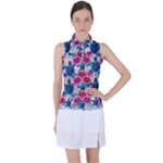 Tropical Flowers Turtles CBDOilPrincess Edf1ea6f-2cc5-4f0b-a5cc-9c146c7d79e4 Women s Sleeveless Polo Tee