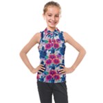 Tropical Flowers Turtles CBDOilPrincess Edf1ea6f-2cc5-4f0b-a5cc-9c146c7d79e4 Kids  Sleeveless Polo Tee