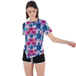 Tropical Flowers Turtles CBDOilPrincess Edf1ea6f-2cc5-4f0b-a5cc-9c146c7d79e4 Asymmetrical Short Sleeve Sports Tee