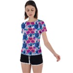 Tropical Flowers Turtles CBDOilPrincess Edf1ea6f-2cc5-4f0b-a5cc-9c146c7d79e4 Back Circle Cutout Sports Tee
