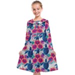 Tropical Flowers Turtles CBDOilPrincess Edf1ea6f-2cc5-4f0b-a5cc-9c146c7d79e4 Kids  Midi Sailor Dress
