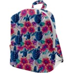 Tropical Flowers Turtles CBDOilPrincess Edf1ea6f-2cc5-4f0b-a5cc-9c146c7d79e4 Zip Up Backpack