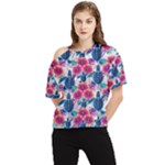 Tropical Flowers Turtles CBDOilPrincess Edf1ea6f-2cc5-4f0b-a5cc-9c146c7d79e4 One Shoulder Cut Out Tee