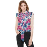 Tropical Flowers Turtles CBDOilPrincess Edf1ea6f-2cc5-4f0b-a5cc-9c146c7d79e4 Frill Detail Shirt