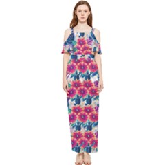 Draped Sleeveless Chiffon Jumpsuit 
