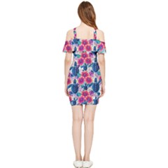 Shoulder Frill Bodycon Summer Dress 