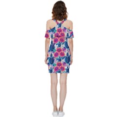 Shoulder Frill Bodycon Summer Dress 