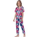 Tropical Flowers Turtles CBDOilPrincess Edf1ea6f-2cc5-4f0b-a5cc-9c146c7d79e4 Kids  Satin Short Sleeve Pajamas Set