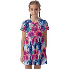 Kids  Asymmetric Collar Dress 