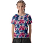 Tropical Flowers Turtles CBDOilPrincess Edf1ea6f-2cc5-4f0b-a5cc-9c146c7d79e4 Kids  Frill Chiffon Blouse