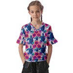Tropical Flowers Turtles CBDOilPrincess Edf1ea6f-2cc5-4f0b-a5cc-9c146c7d79e4 V-Neck Horn Sleeve Blouse
