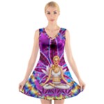 Psychedelic Meditation  CBDOilPrincess  71bfb2da-e92a-4d84-8ee3-468fa9cd04c2 V-Neck Sleeveless Dress