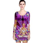 Psychedelic Meditation  CBDOilPrincess  71bfb2da-e92a-4d84-8ee3-468fa9cd04c2 Long Sleeve Velvet Bodycon Dress