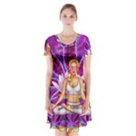 Psychedelic Meditation  CBDOilPrincess  71bfb2da-e92a-4d84-8ee3-468fa9cd04c2 Short Sleeve V-neck Flare Dress