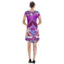 Short Sleeve V-neck Flare Dress 