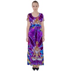 High Waist Short Sleeve Maxi Dress 