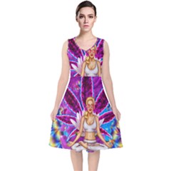 V-Neck Midi Sleeveless Dress  