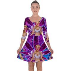 Quarter Sleeve Skater Dress 