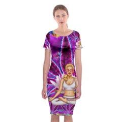 Classic Short Sleeve Midi Dress Front Classic Short Sleeve Midi Dress Front