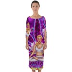 Psychedelic Meditation  CBDOilPrincess  71bfb2da-e92a-4d84-8ee3-468fa9cd04c2 Quarter Sleeve Midi Bodycon Dress