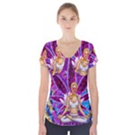 Psychedelic Meditation  CBDOilPrincess  71bfb2da-e92a-4d84-8ee3-468fa9cd04c2 Short Sleeve Front Detail Top