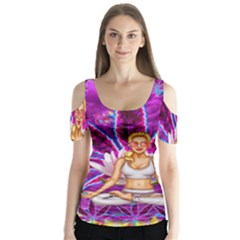 Butterfly Sleeve Cutout T-Shirt  