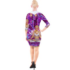 Quarter Sleeve Hood Bodycon Dress 