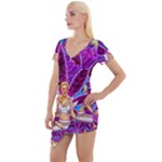 Psychedelic Meditation  CBDOilPrincess  71bfb2da-e92a-4d84-8ee3-468fa9cd04c2 Short Sleeve Asymmetric Mini Dress